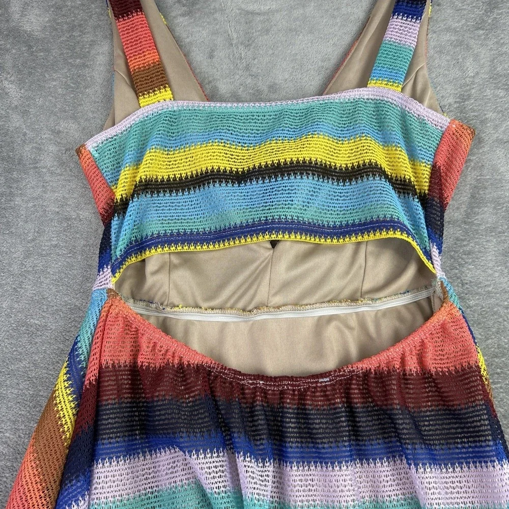 Karlie Dress Size M Striped Knit Skater Halter Top Lined Mod Retro‎ 70's Vintage